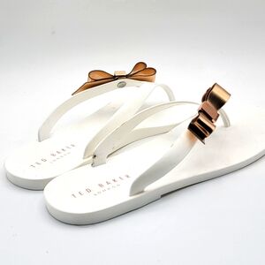Ted Baker Rafeek Flip Flops with Signature‎ Bow Size 40 (US 9.5) #1177